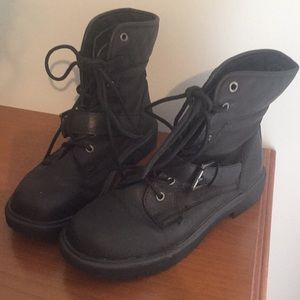 Black lace up boots